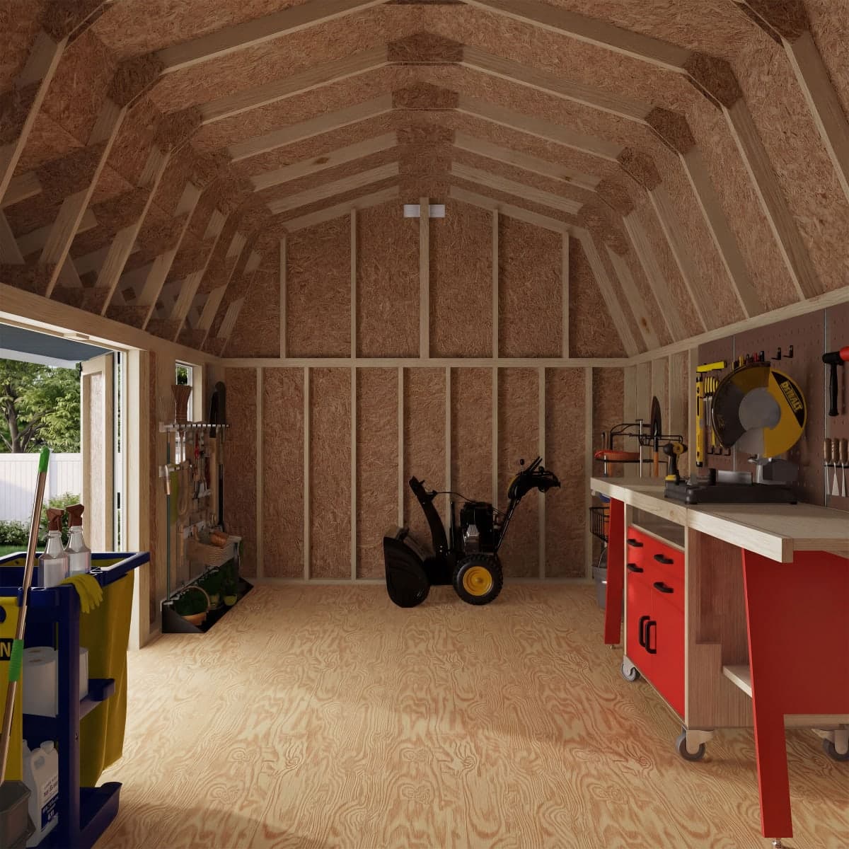 Classic Gambrel Barn Shed with Overhang