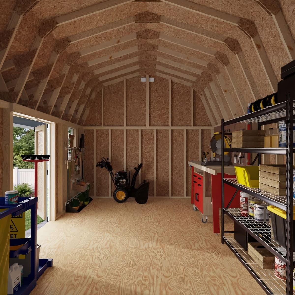 Classic Gambrel Barn Shed with Overhang