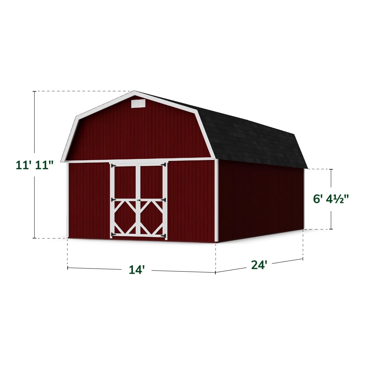 Classic Gambrel Large Barn Shed dimensions