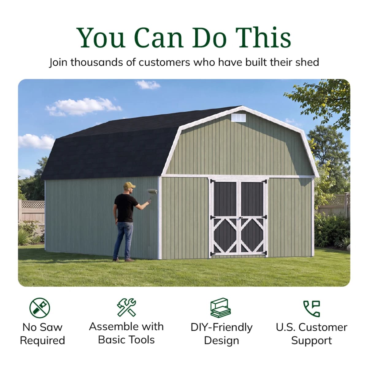 Classic Gambrel Large Barn Shed