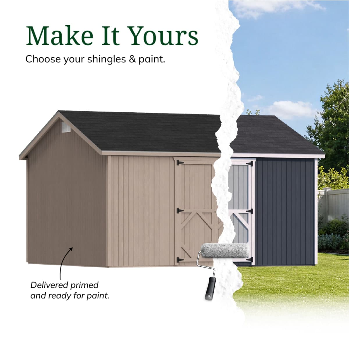 Classic Gable Shed with Side Entry