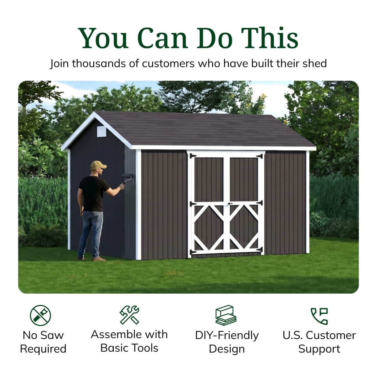 Classic Gable Shed with Side Entry