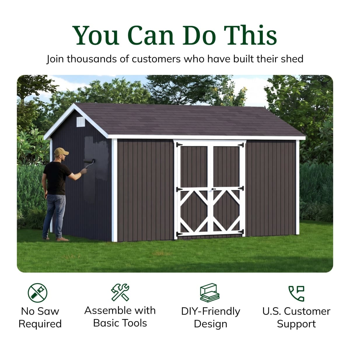 Classic Gable Shed with Side Entry