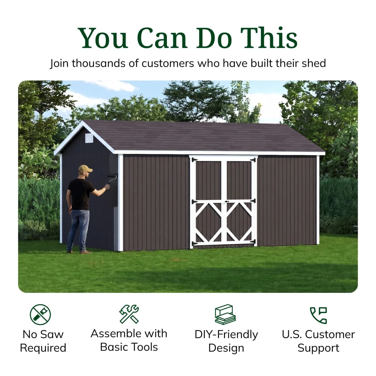 Classic Gable Shed with Side Entry
