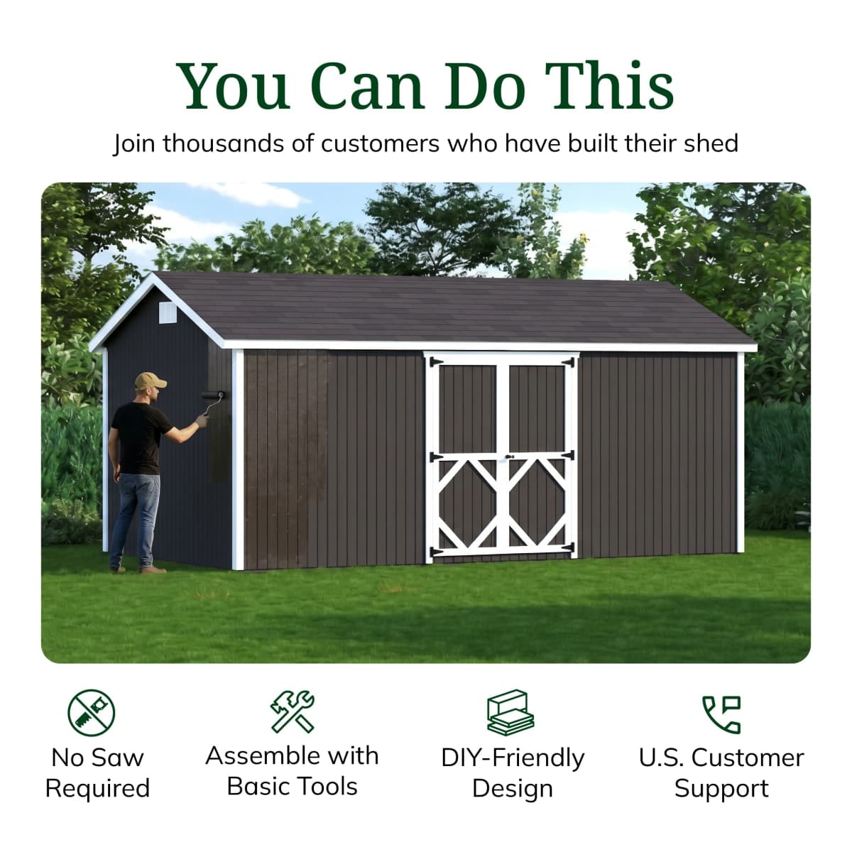 Classic Gable Shed with Side Entry