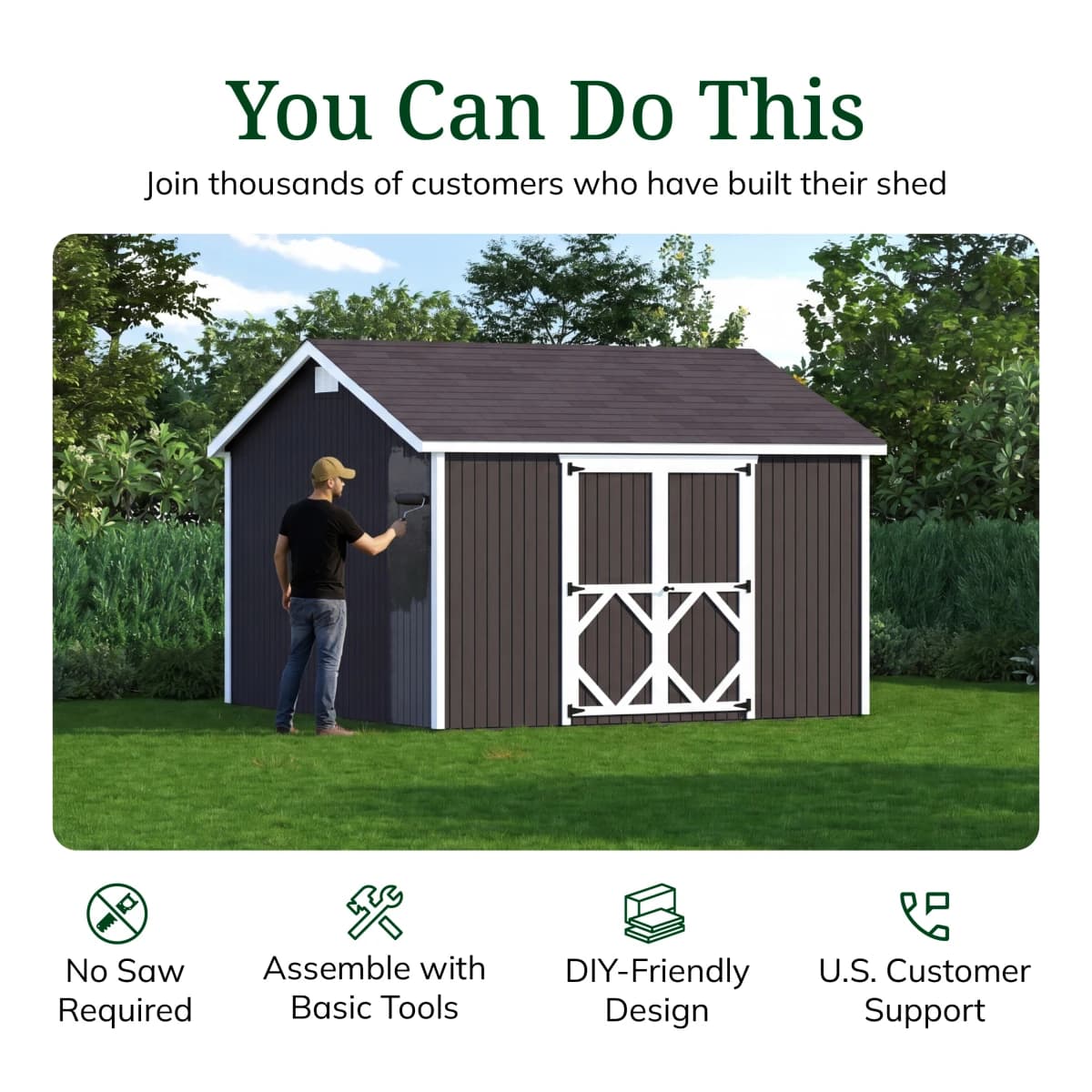 Classic Gable Shed with Side Entry