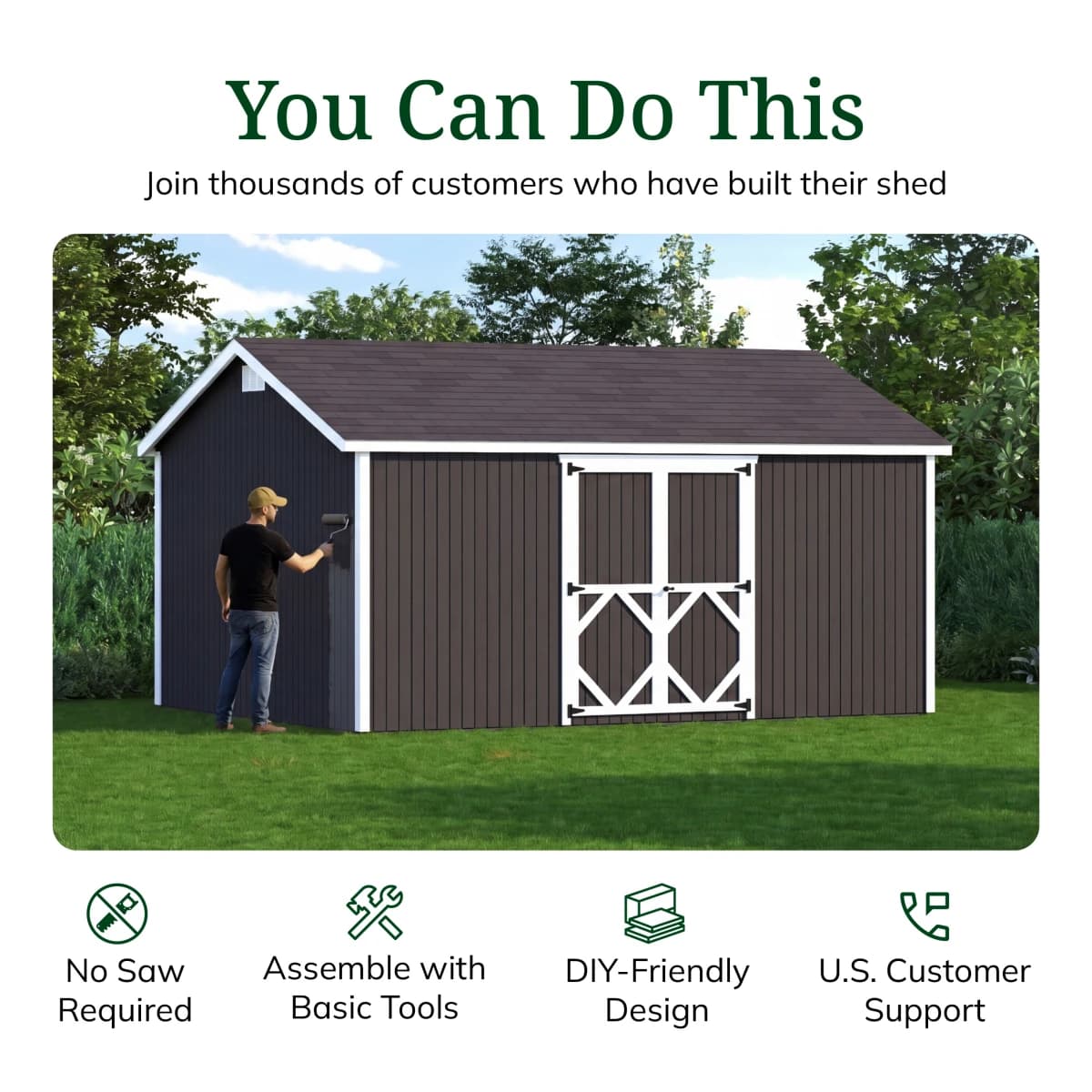 Classic Gable Shed with Side Entry
