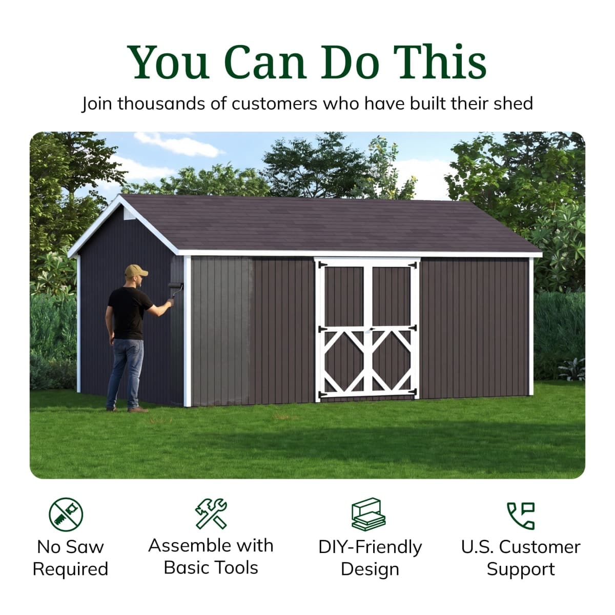Classic Gable Shed with Side Entry