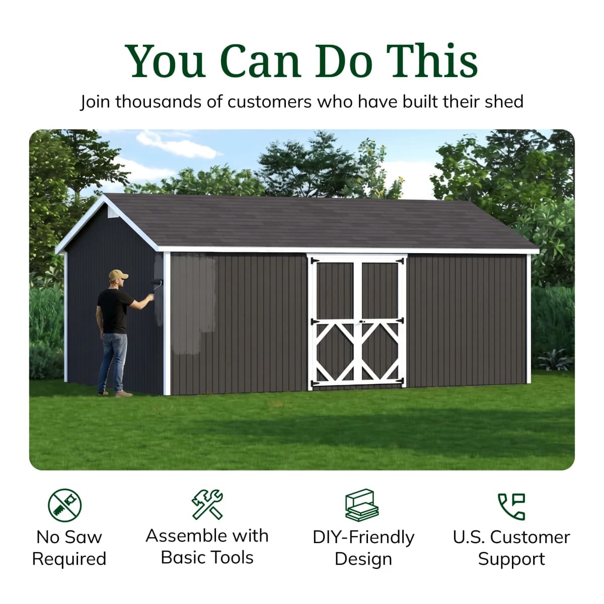 Classic Gable Shed with Side Entry