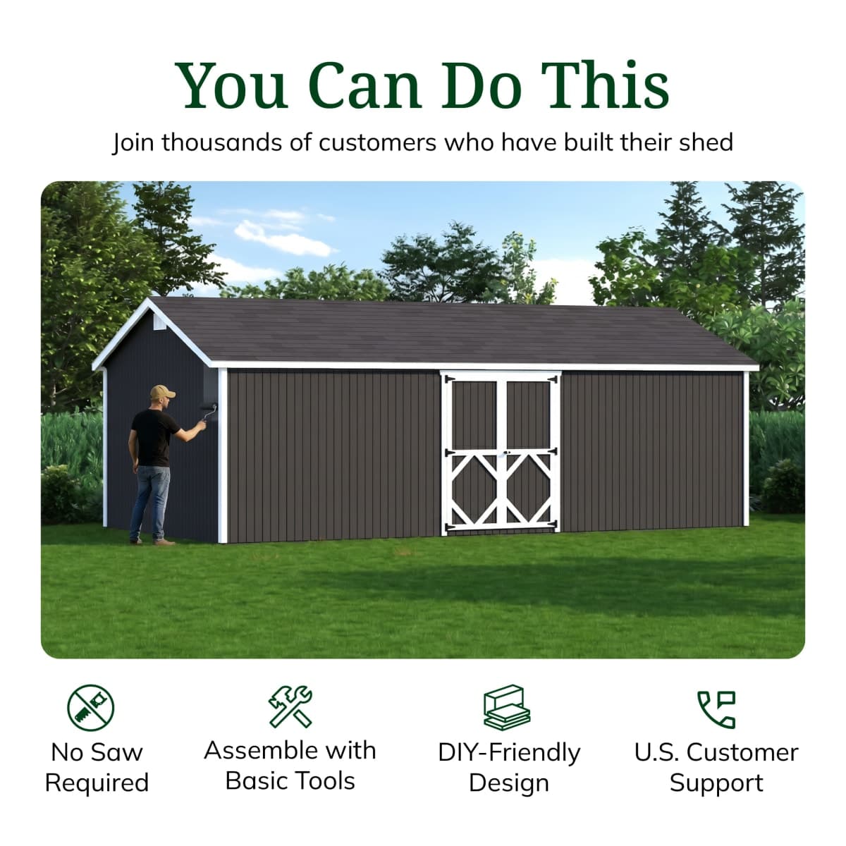 Classic Gable Shed with Side Entry