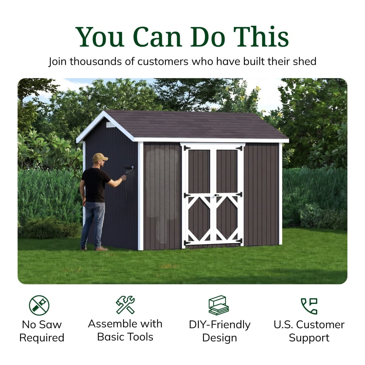 Classic Gable Shed with Side Entry