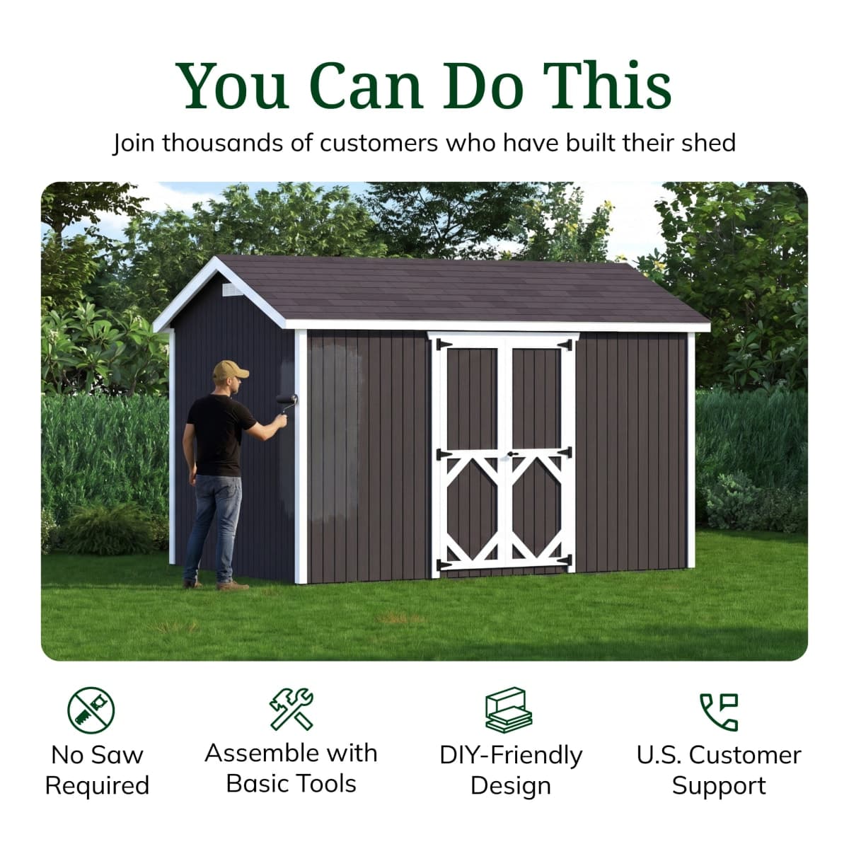 Classic Gable Shed with Side Entry