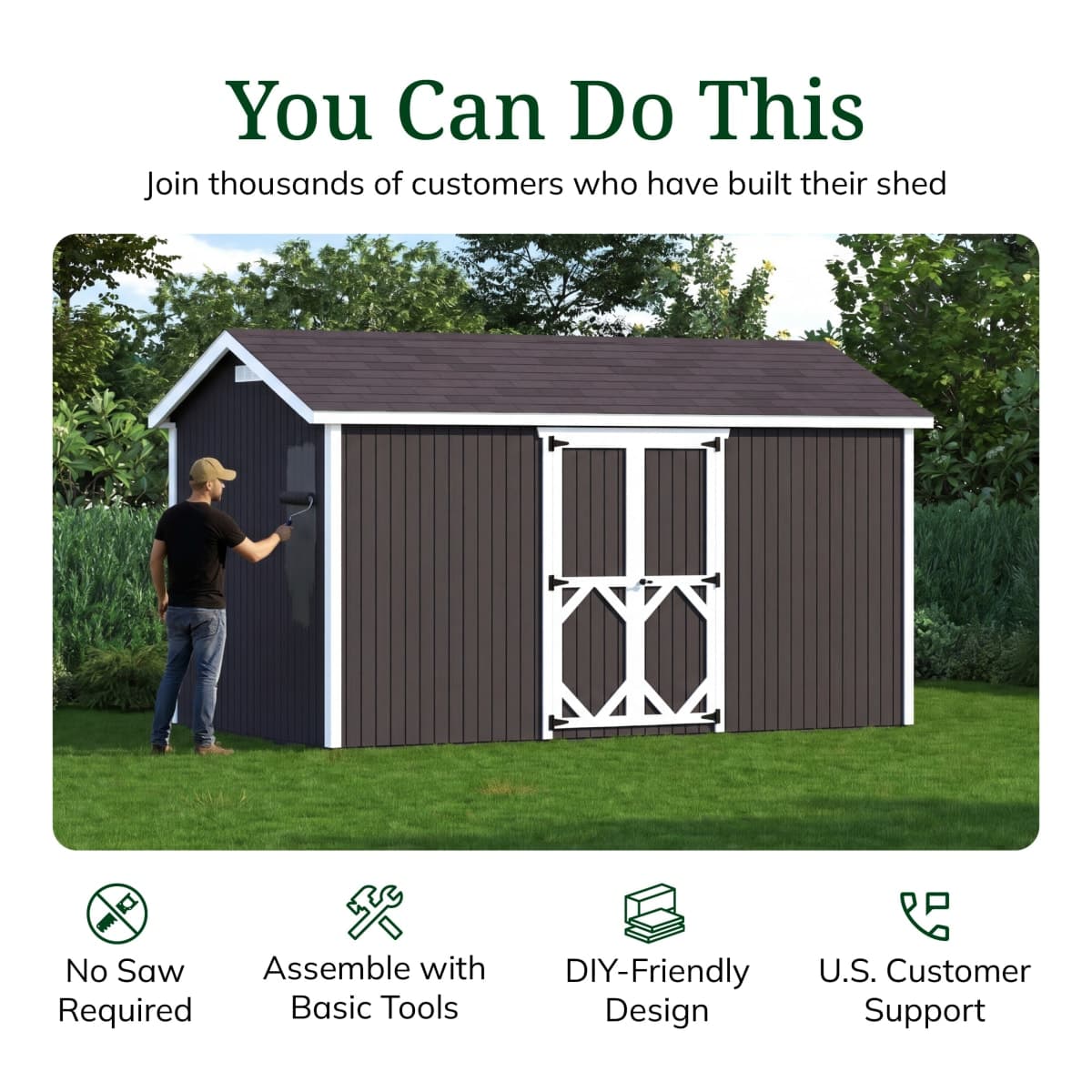 Classic Gable Shed with Side Entry