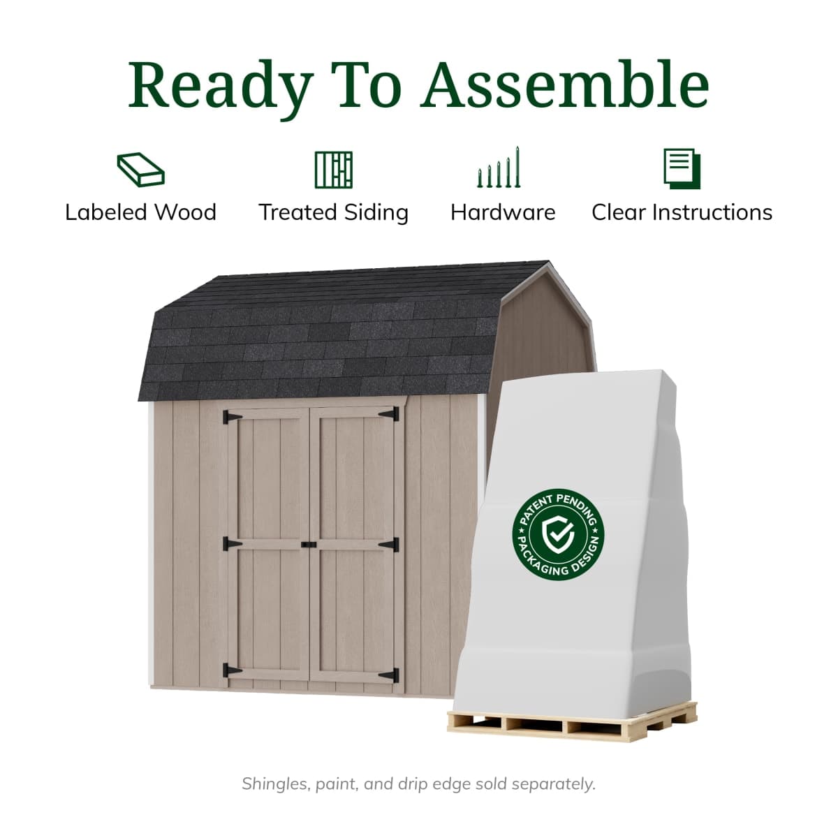 Value Gambrel 6' Barn Shed with Side Entry