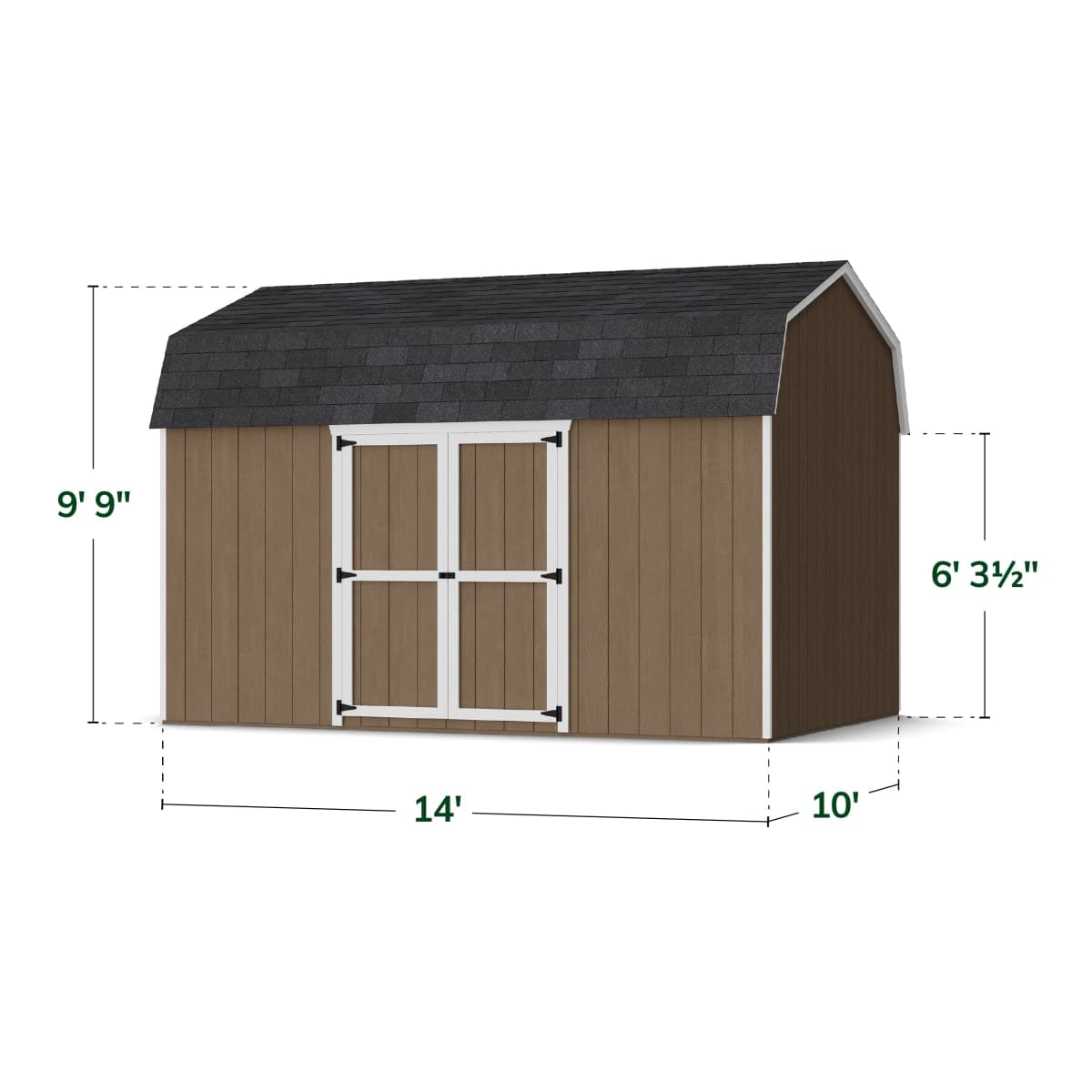 Value Gambrel 6' Barn Shed with Side Entry dimensions