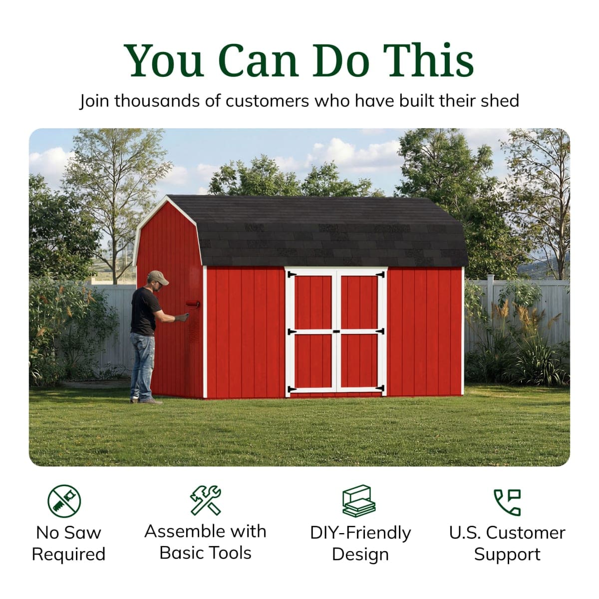Value Gambrel 6' Barn Shed with Side Entry