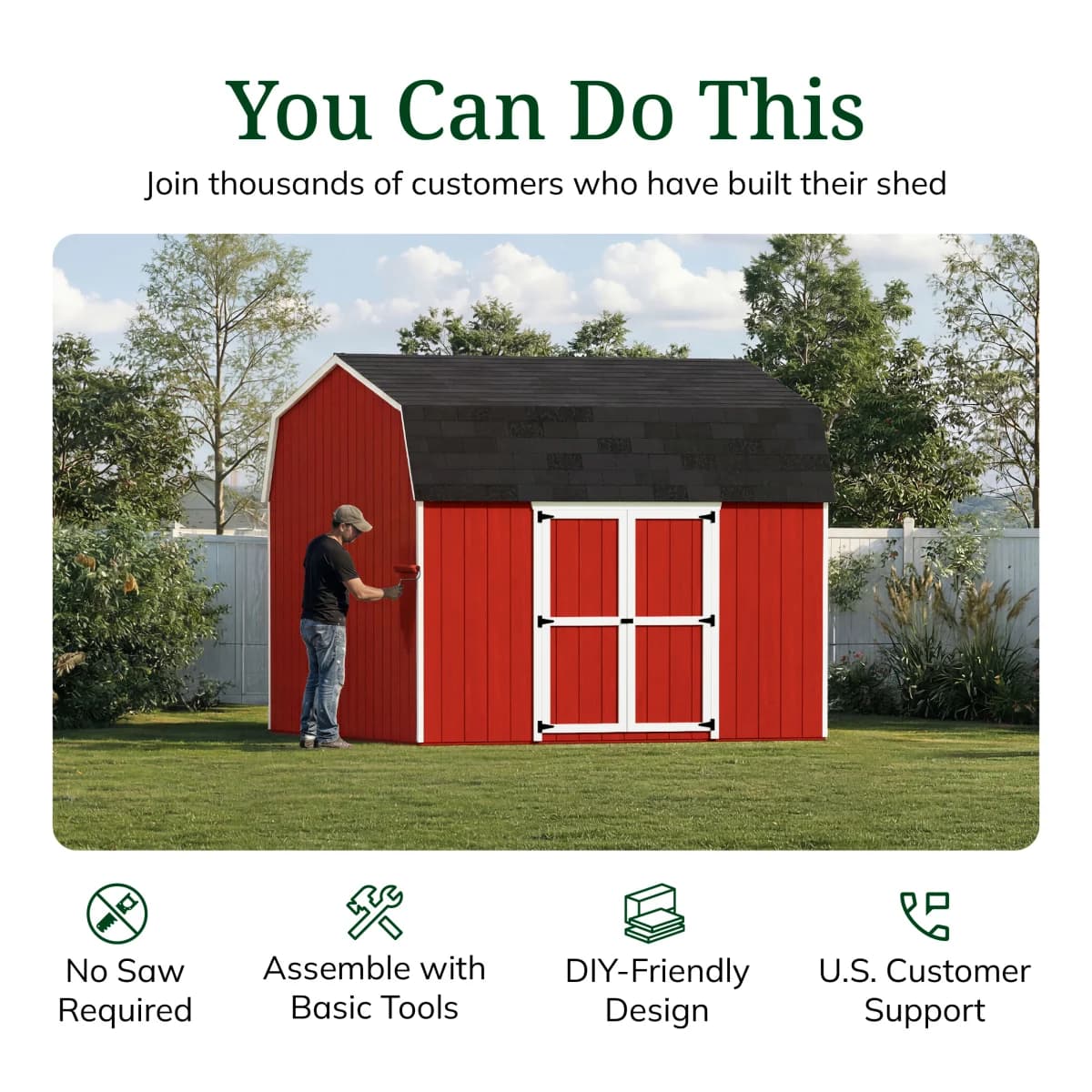 Value Gambrel 6' Barn Shed with Side Entry