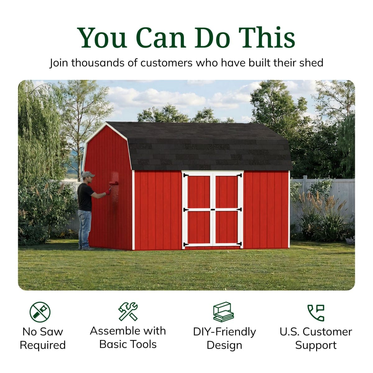 Value Gambrel 6' Barn Shed with Side Entry