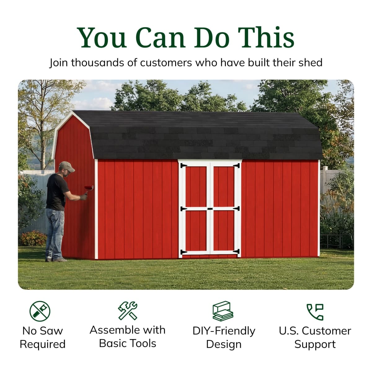 Value Gambrel 6' Barn Shed with Side Entry