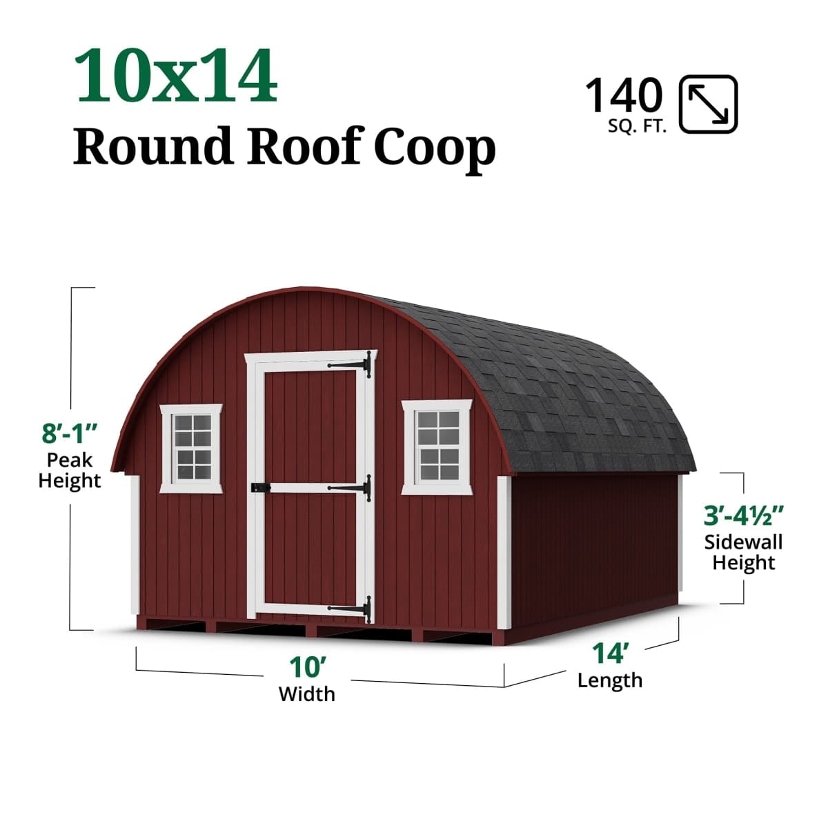 Round Roof Chicken Coop dimensions